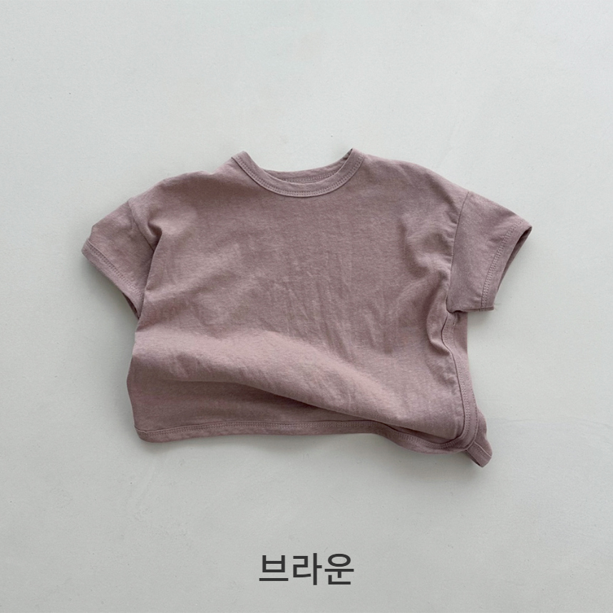 반팔 티셔츠 코코아 색상 이미지-S1L34